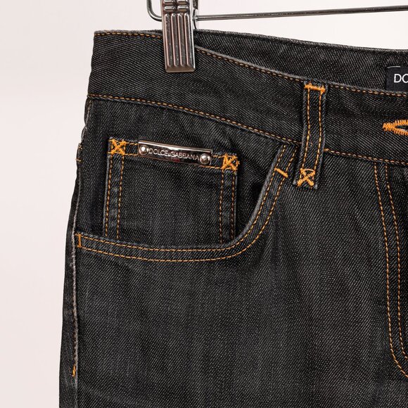 Dolce & Gabbana Charcoal Straight-Leg Logo Plaque Jeans - Picture 4 of 13